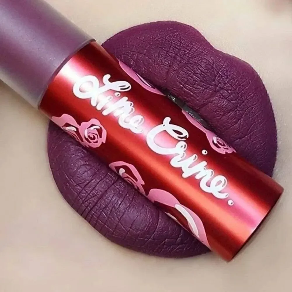 2X LIME CRIME Matte Velvetines Liquid Lipstick FETISH Deep Plum Purple NIB NEW
